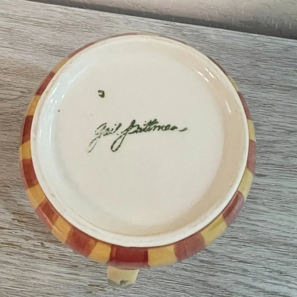 Gail Pittman Siena Pitcher Signed Tuscan Style Southern Living Ceramic Pottery
